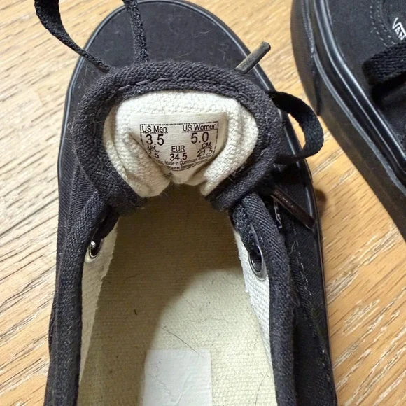 Vans Black Low-Top Canvas Sneakers - Picture 3 of 4